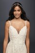Scalloped A-Line Wedding Dress with Double Straps MS251177