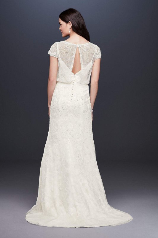 Beaded Blouson Two-Piece Sheath Wedding Dress MS251193