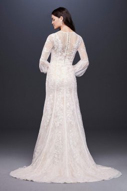 Off-the-Shoulder Beaded Lace Mermaid Wedding Dress CWG808