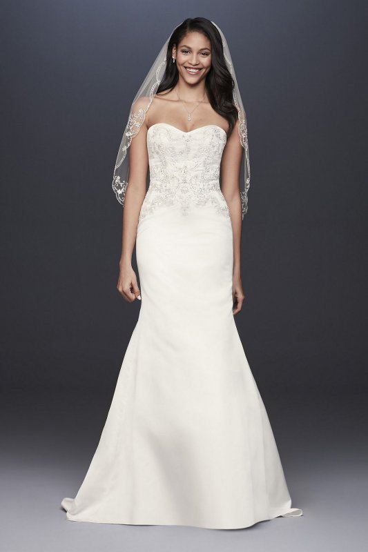 Satin Strapless A-Line Beaded Lace Wedding Dress Collection OP1345