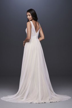 Pleated Tulle Tank Wedding Dress with Lace Waist Collection OP1347