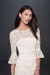 Short Illusion Lace Dress with 3/4 Bell Sleeves SDWG0618