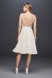 3D Floral V-Neck Short Dress with Structured Hem SDWG0676