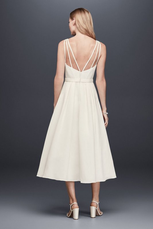 Faille Tea-Length A-Line Dress with Pockets SDWG2825