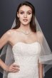 Lace Overlay Charmeuse Wedding Dress with Train SWG400