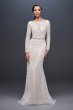 Allover Sequin Art Deco Sheath Wedding Dress SWG799