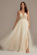 Beaded Bodice Plunging-V Illusion Wedding Dress SWG837