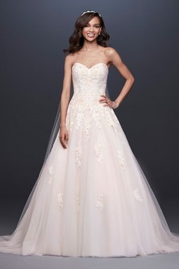 Embroidered Lace Applique Ball Gown Wedding Dress Collection V3902