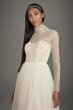 High-Neck Lace and Tulle Corset Wedding Dress VW351482