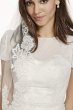 Short Sleeve Dotted Chiffon Sheath Gown WG3700