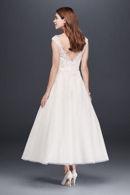 Tea Length Tulle Illusion Neckline Wedding Dress Collection WG3721