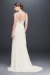 Lace Appliqued Stretch Crepe Sheath Wedding Dress Collection WG3874