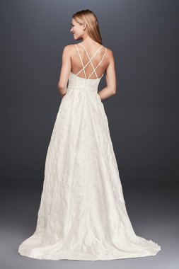 Floral Jacquard A-Line Wedding Dress WG3891