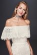Off-The-Shoulder Eyelash Lace Sheath Wedding Dress WG3892