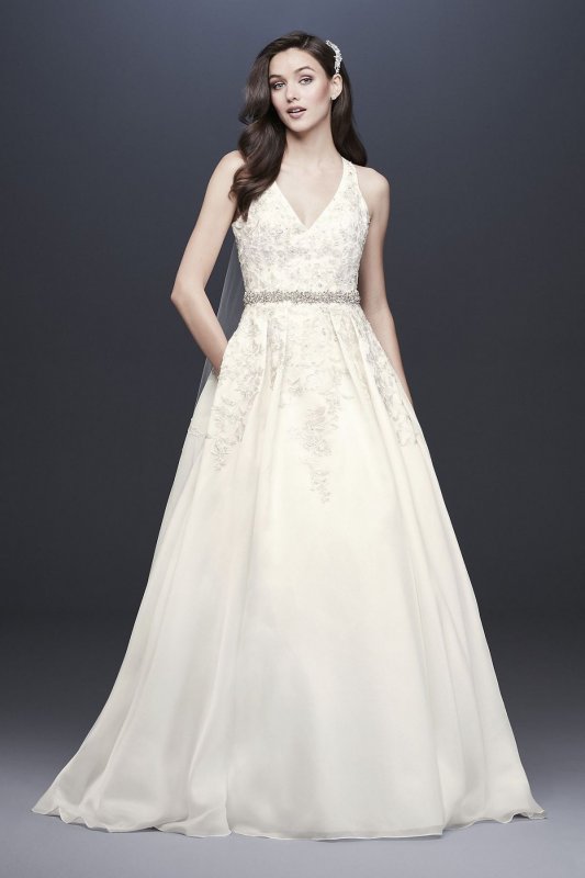 Illusion Back Organza Halter Wedding Dress Collection WG3936