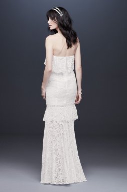 Strapless Lace Flounce Ruffle Wedding Dress WG3955
