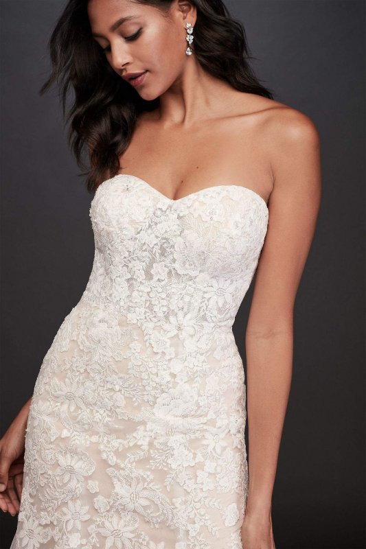 Floral Beaded Lace and Tulle Mermaid Wedding Dress Collection WG3964