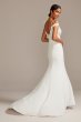 Floral Applique Sheer Bodice Crepe Wedding Dress Collection WG3977