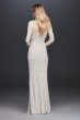 Allover Scroll Beaded Illusion Long Sleeve Gown WGIN718