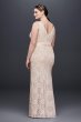 V-Neck Lace Sheath Plus Size Wedding Dress XS8491W