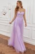 Purple Off the Shoulder Long Prom Dress with Appliques E202283796