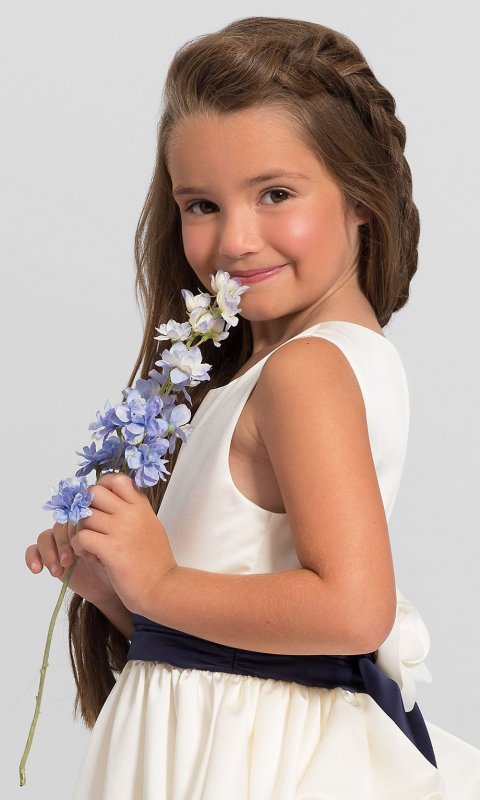 Bustle-Back Flower Girl Dress BJ-F5216