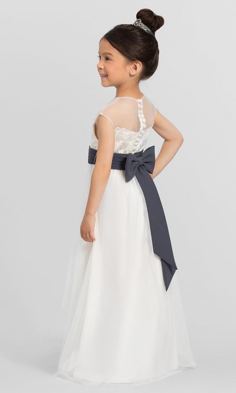 High-Low Ivory Flower Girl Dress BJ-F6517