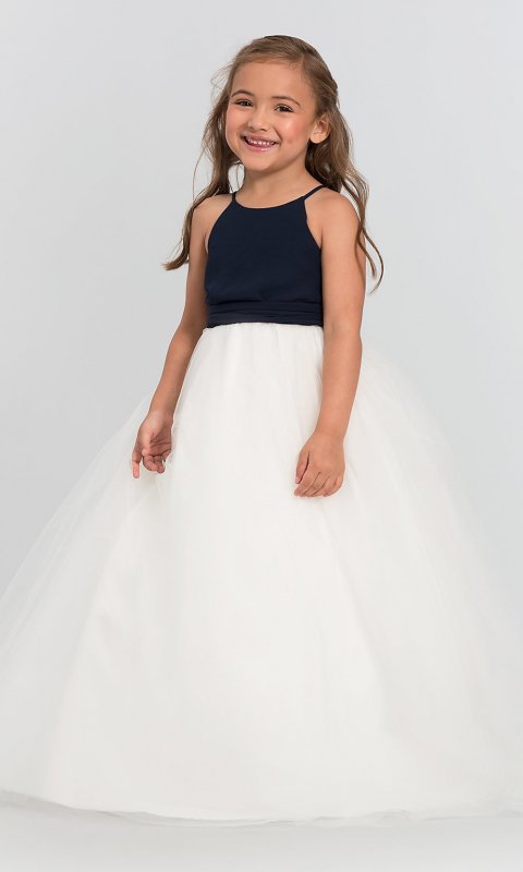 Long Tulle Flower-Girl Dress BLF-F-126701