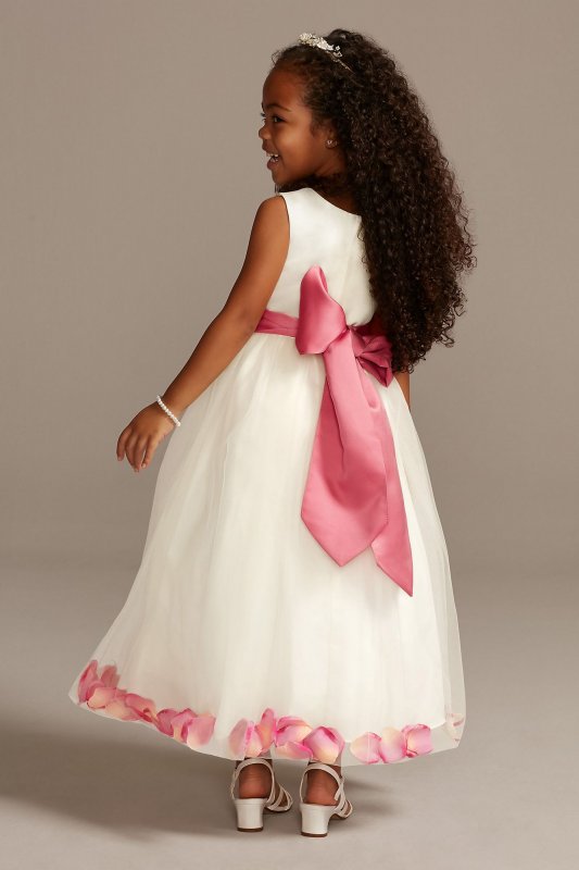 Tulle Skirt Flower Girl Dress with Colored Petals 705OUA