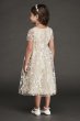 Cap Sleeve Embroidered Tea-Length Flower Girl Gown CR1394