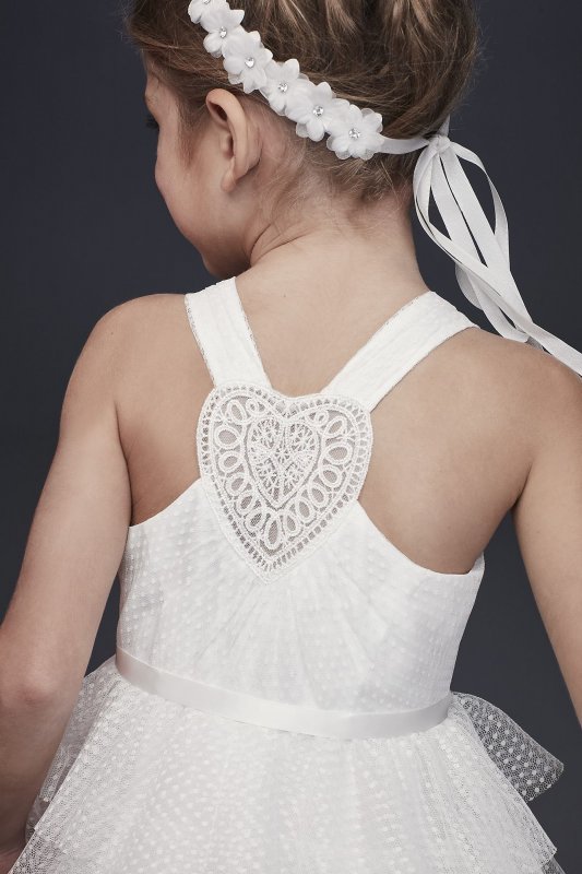 Point dEsprit Flower Girl Dress with Heart Detail CR1397