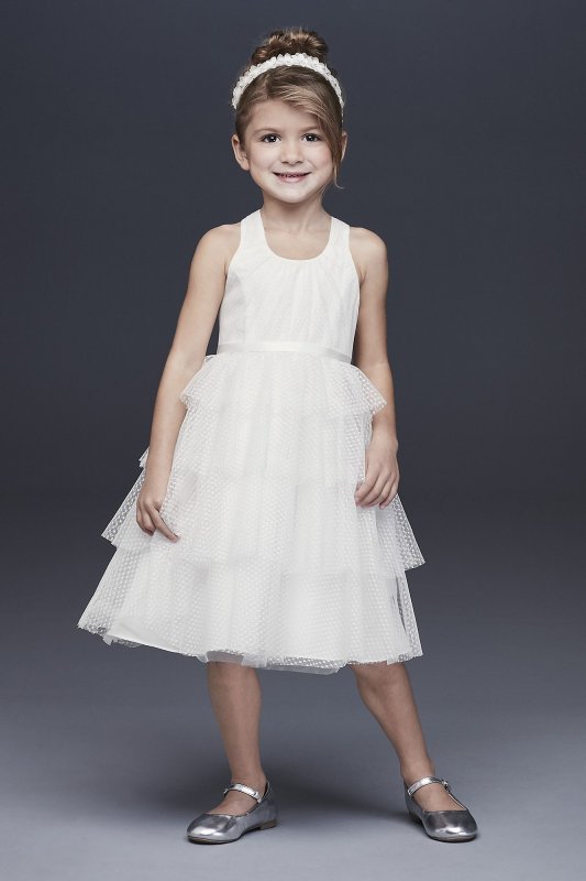 Point dEsprit Flower Girl Dress with Heart Detail CR1397