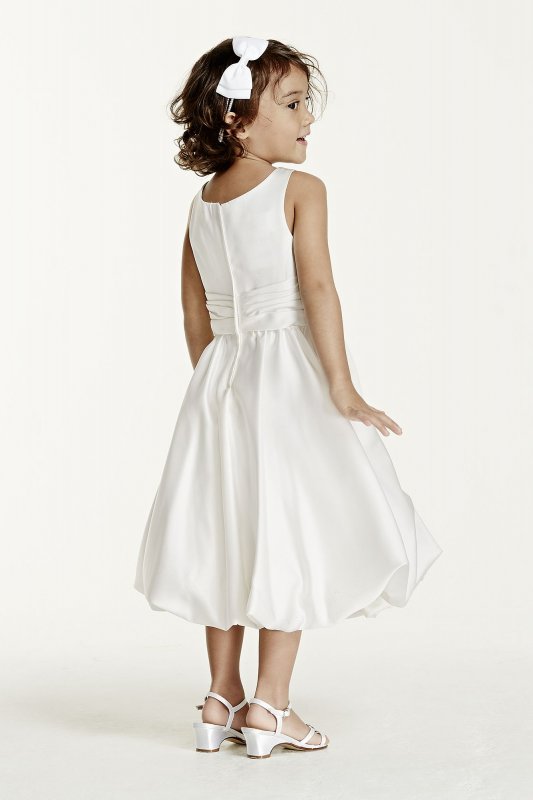 Satin Tank Bubble Dress with Flower Detail KP1311