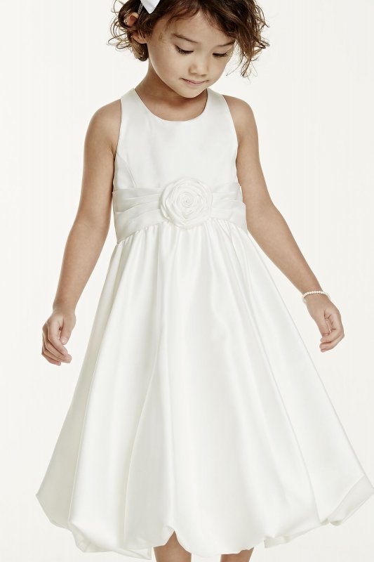 Satin Tank Bubble Dress with Flower Detail KP1311