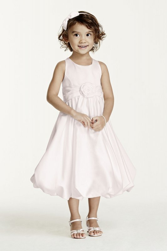 Satin Tank Bubble Dress with Flower Detail KP1311