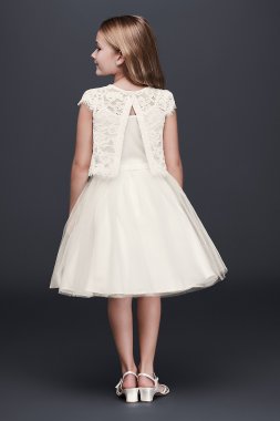 Lace and Tulle Two-Piece Flower Girl Dress LF0693DB