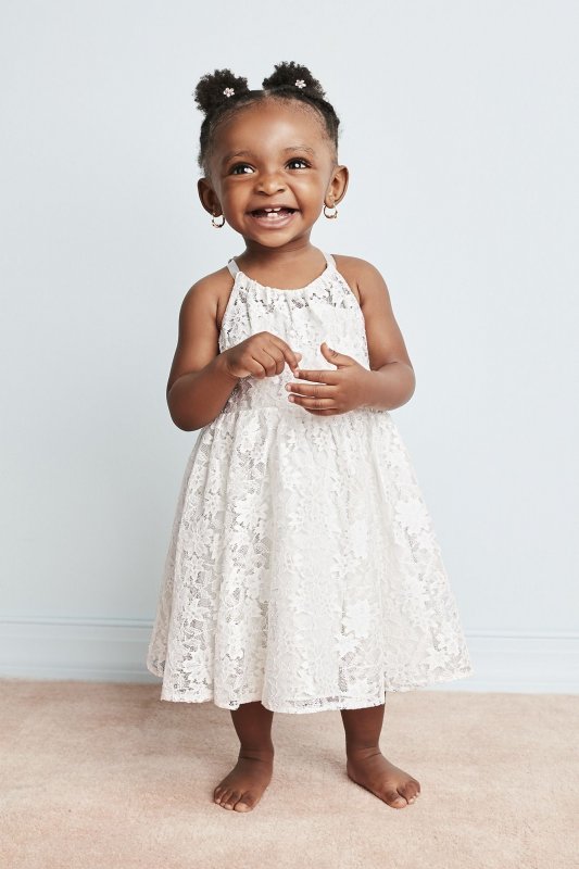 Illusion Lace Tie-Back Halter Flower Girl Dress OP237