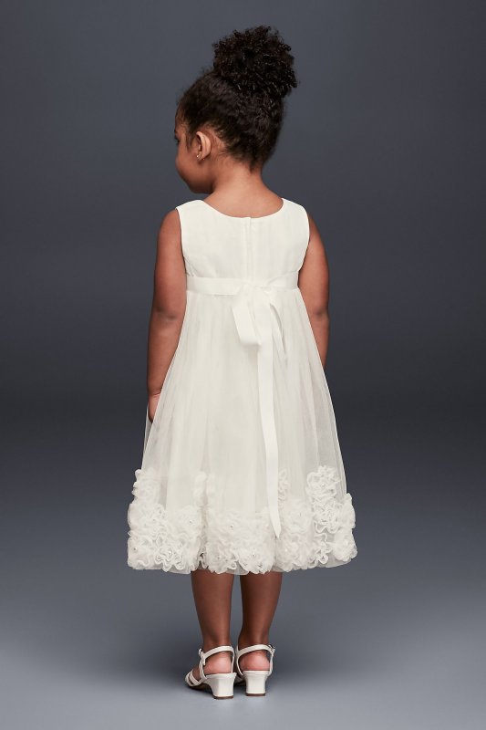 3D Pearl Blossom Tulle Flower Girl Dress OP245