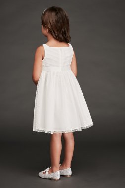 Ruched Point dEsprit Flower Girl Dress OP251