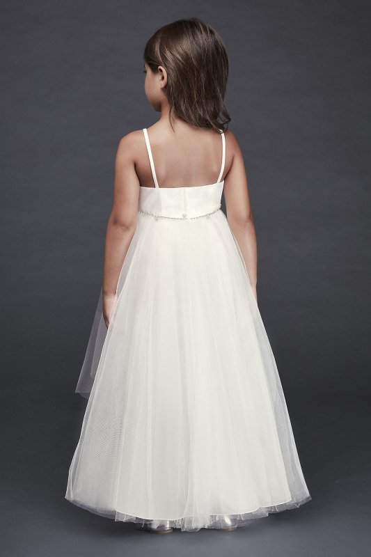 High-Low Tulle Flower Girl Dress with Crystal Belt OP252