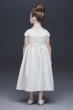 Satin A-Line Flower Girl Dress with Cap Sleeves OP256