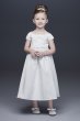 Satin A-Line Flower Girl Dress with Cap Sleeves OP256