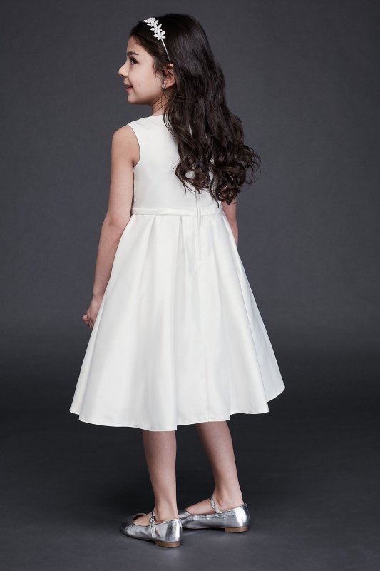 Lace and Satin Flower Girl Dress with Bow Sash OP260