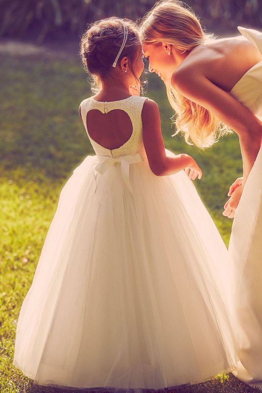 Ball Gown Flower Girl Dress with Heart Cutout RK1368