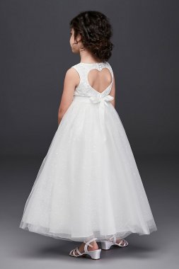 Tulle and Lace Flower Girl Dress with Heart Cutout RK1384