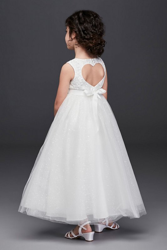 Tulle and Lace Flower Girl Dress with Heart Cutout RK1384