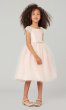 Cap-Sleeve Short Flower-Girl Dress with Bow SWK-SK621