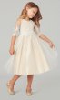 Tulle Short Half-Sleeve Flower-Girl Dress with Bow SWK-SK748