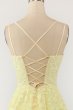 Yellow Spaghetti Straps Prom Dress E202283783