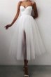 Tulle A-line Midi Simple Prom Dress E202283841
